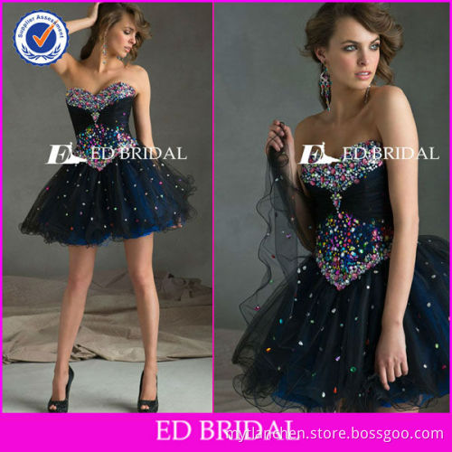 GW0672 Honey beadwork Sweetheart Stapless Short bubble Skirt Cocktail Dresses